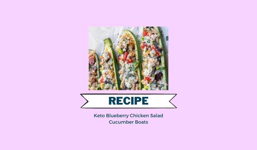 Keto Blueberry Chicken Salad Cucumber Boats